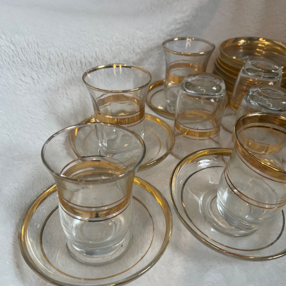 Vintage Turkish glass tea set - Picture 2 of 4